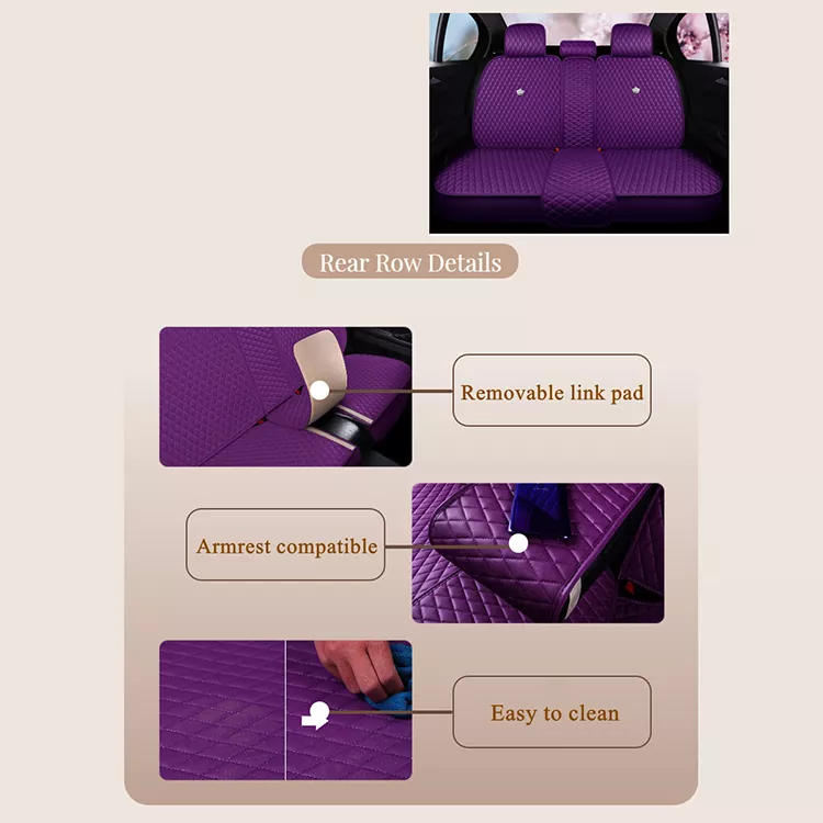 Universal Leather Seat Covers Full Set with Crown